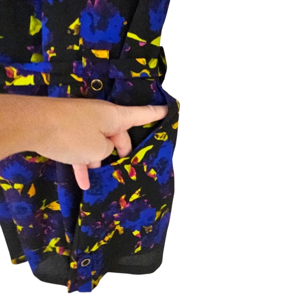 Yumi Kim Liz Romper In Midnight Casdade Purple & Blue Floral Print - Picture 7 of 10